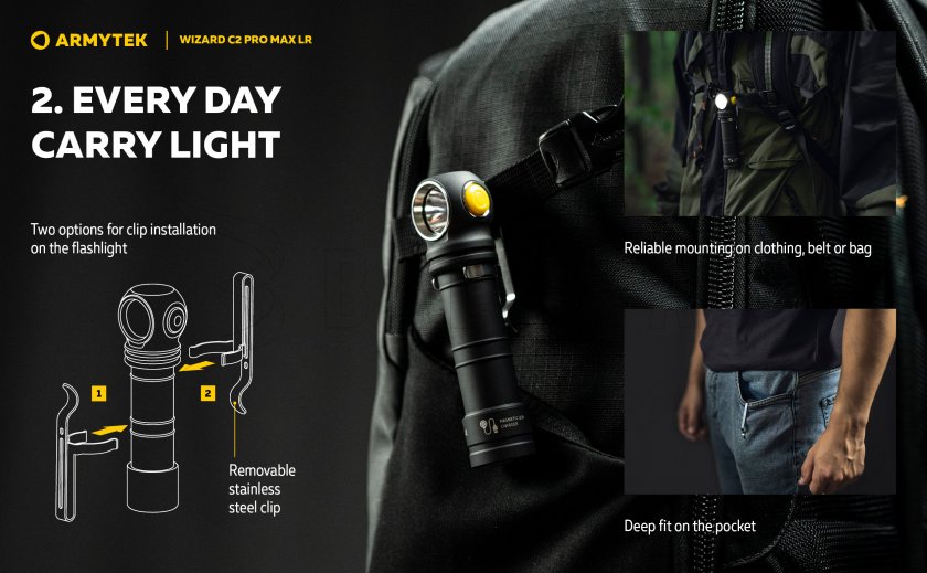 Lampe Armytek Wizard C2 Pro MAX LR lumière froide
