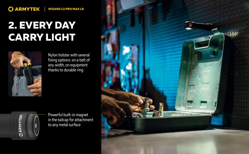 Lampe Armytek Wizard C2 Pro MAX LR lumière froide