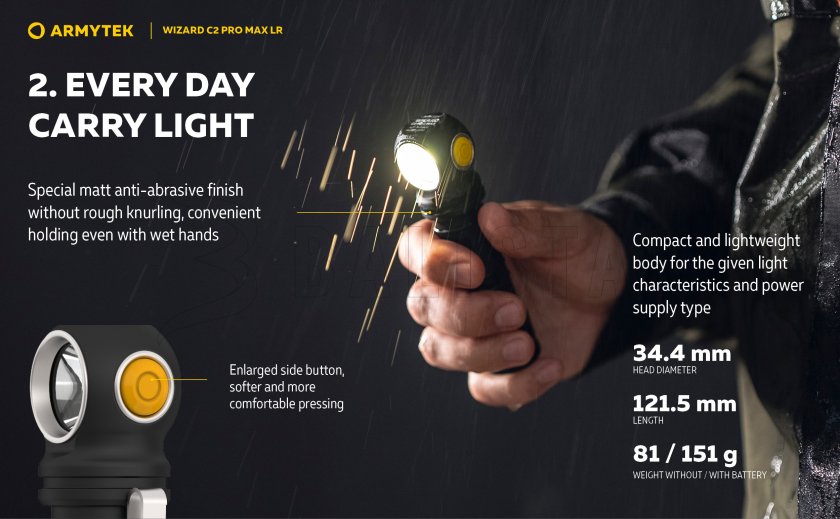 Lampe Armytek Wizard C2 Pro MAX LR lumière froide