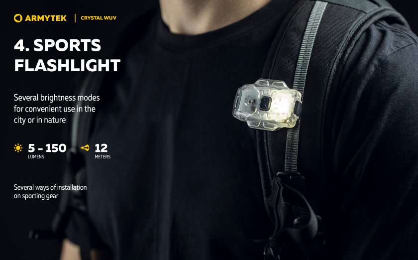 Armytek Lampe de poche multifonction Crystal - gris UV