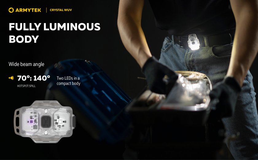 Armytek Lampe de poche multifonction Crystal - gris UV