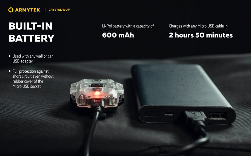 Armytek Lampe de poche multifonction Crystal - gris UV