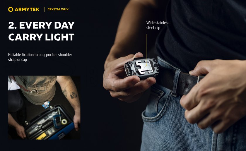 Armytek Lampe de poche multifonction Crystal - gris UV