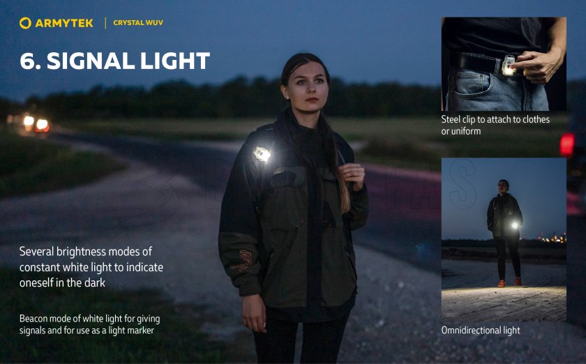 Armytek Lampe de poche multifonction Crystal - gris UV