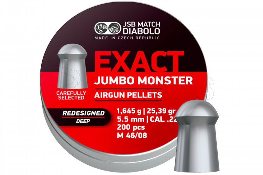 Diabolo JSB Exact Jumbo Monster Redesigned DEEP 5,52mm 200pcs