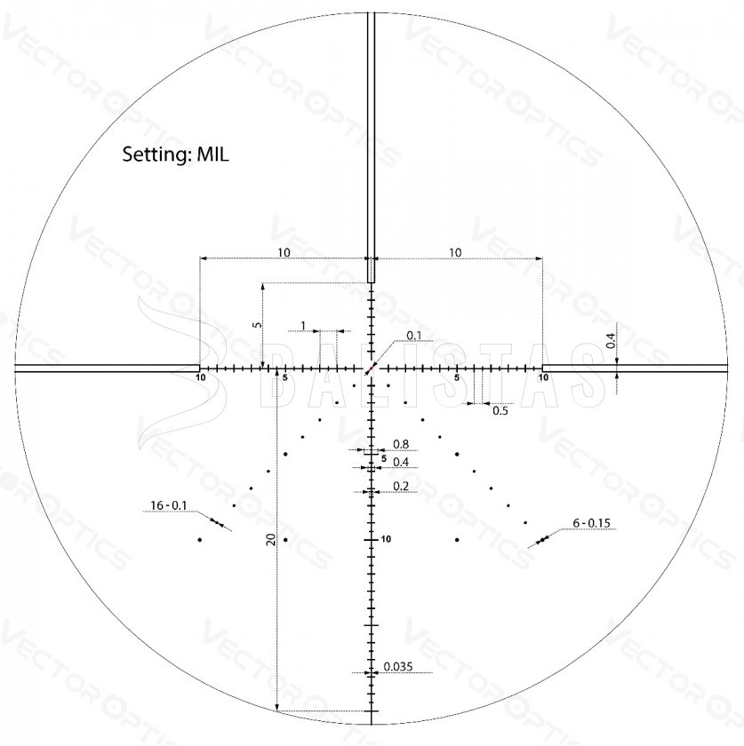 Lunette de visée Vector Optics Veyron 4-16x44 IR FFP Compact