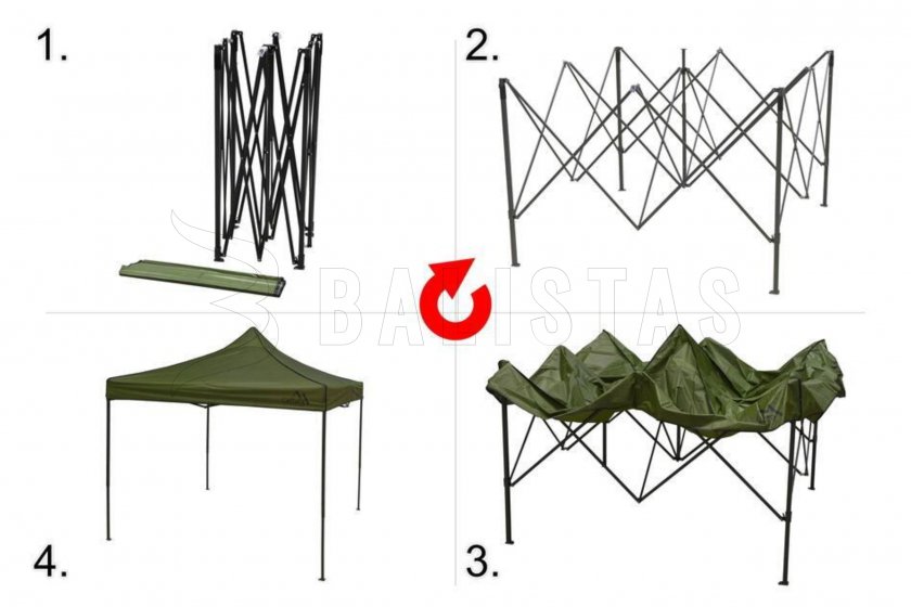 Tente pliante de fête 3x3m verte WATERPROOF