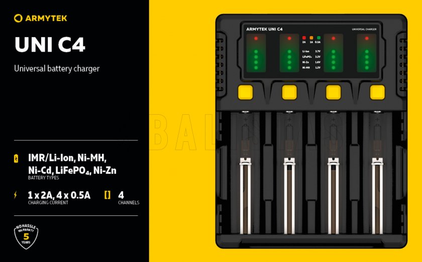 Chargeur Armytek UNI C4 plug type C