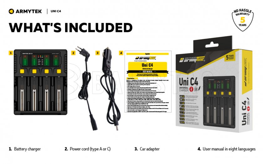 Chargeur Armytek UNI C4 plug type C
