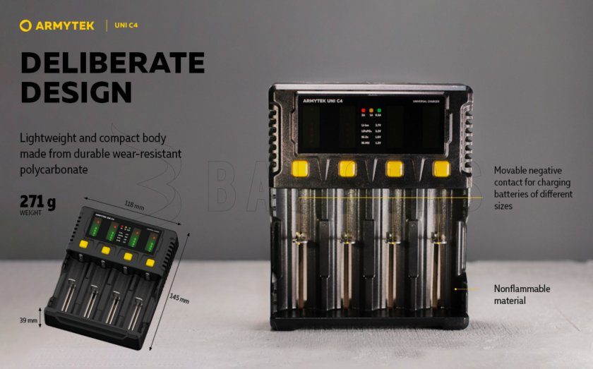Chargeur Armytek UNI C4 plug type C
