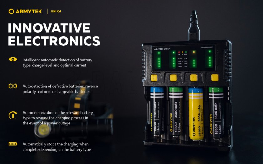 Chargeur Armytek UNI C4 plug type C