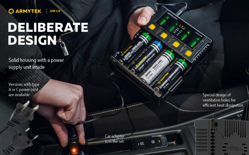 Chargeur Armytek UNI C4 plug type C