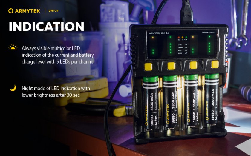 Chargeur Armytek UNI C4 plug type C