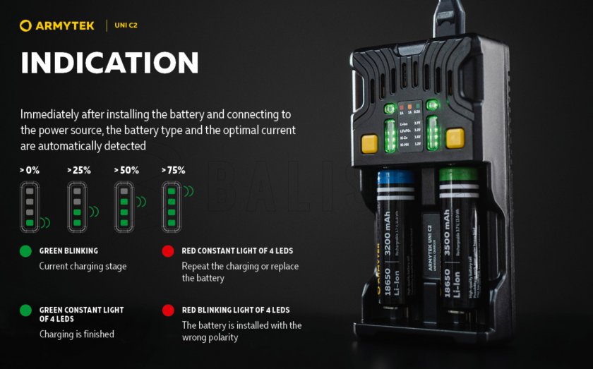 Chargeur Armytek UNI C2 plug type C