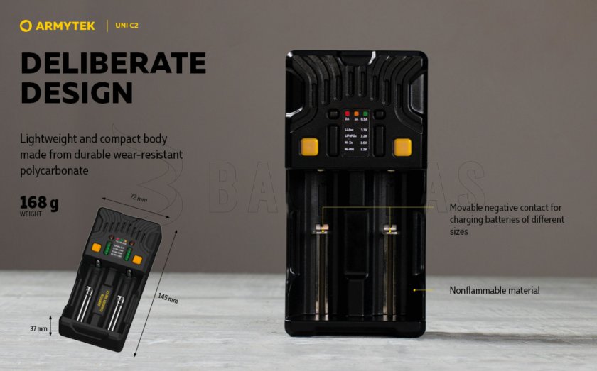 Chargeur Armytek UNI C2 plug type C