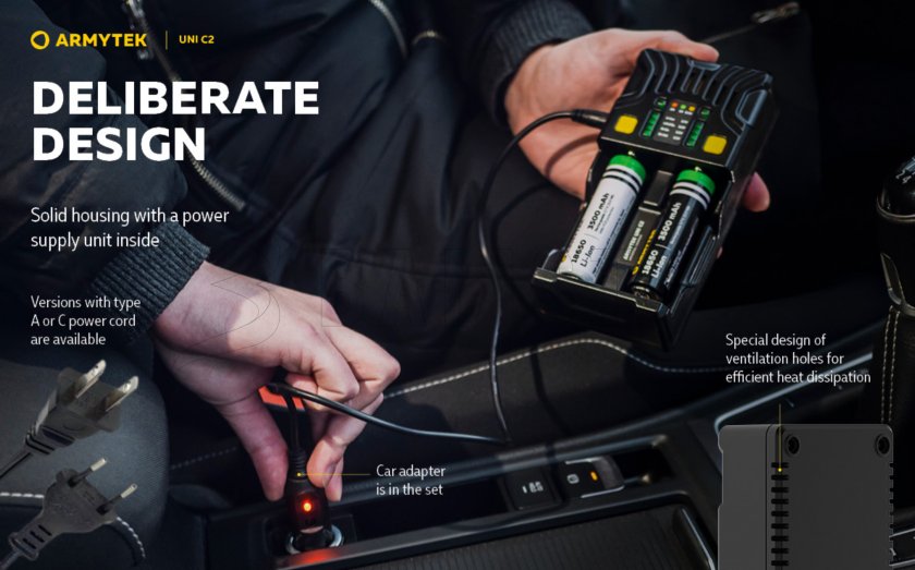 Chargeur Armytek UNI C2 plug type C