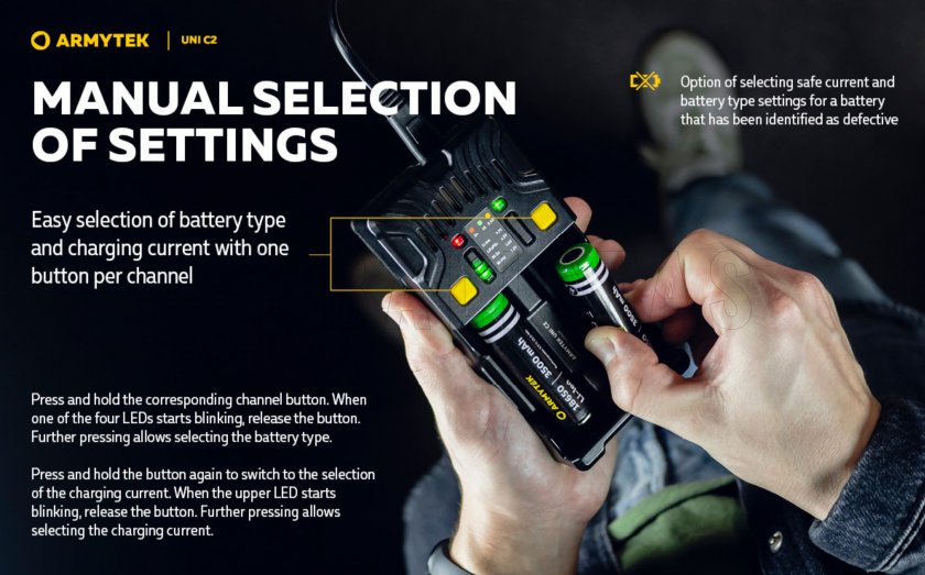 Chargeur Armytek UNI C2 plug type C