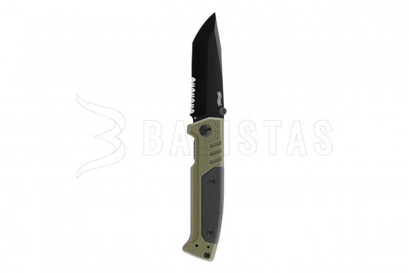 Couteau Walther PDP Tanto serrated OD green