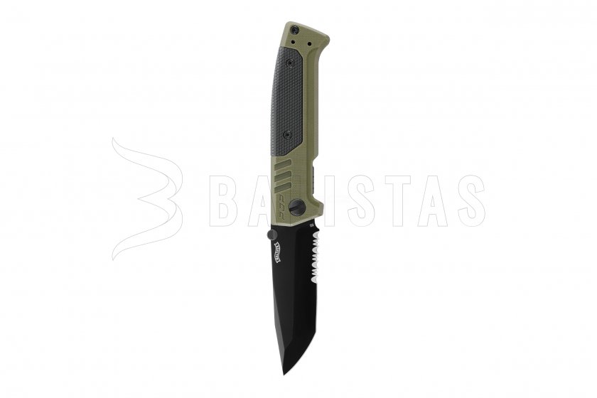 Couteau Walther PDP Tanto serrated OD green