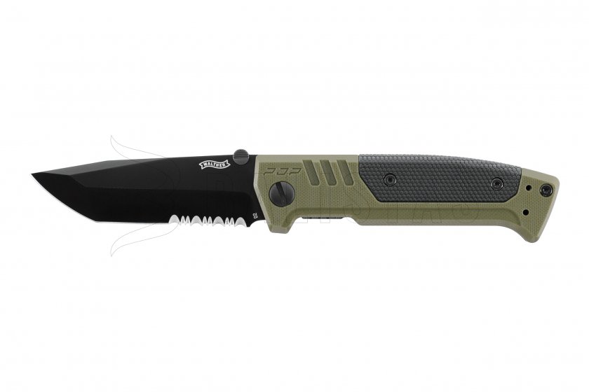Couteau Walther PDP Tanto serrated OD green