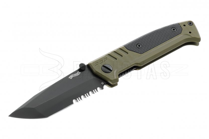 Couteau Walther PDP Tanto serrated OD green