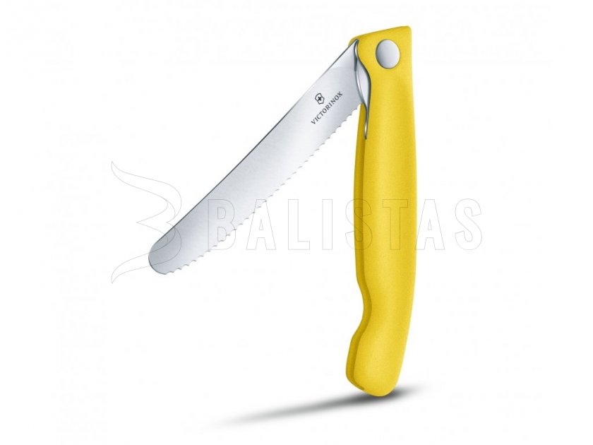 Couteau pliant à légumes Victorinox lame ondulée Jaune