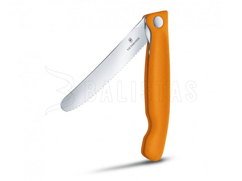Couteau pliant à légumes Victorinox lame ondulée Orange
