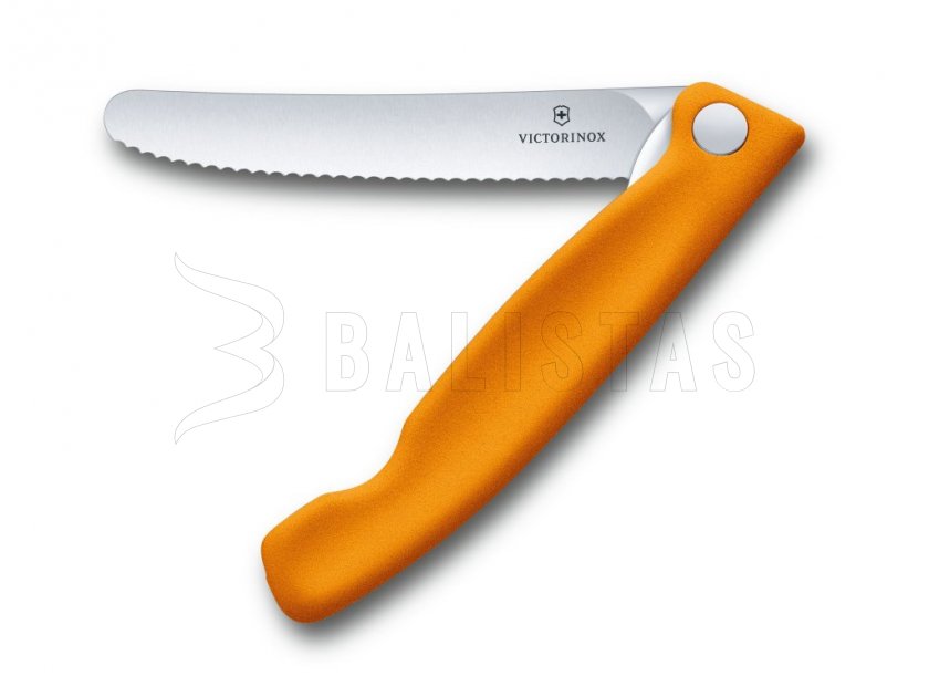 Couteau pliant à légumes Victorinox lame ondulée Orange