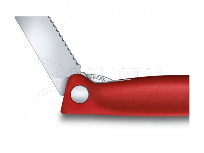 Couteau pliant à légumes Victorinox lame ondulée Rouge