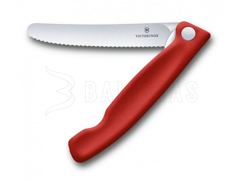 Couteau pliant à légumes Victorinox lame ondulée Rouge