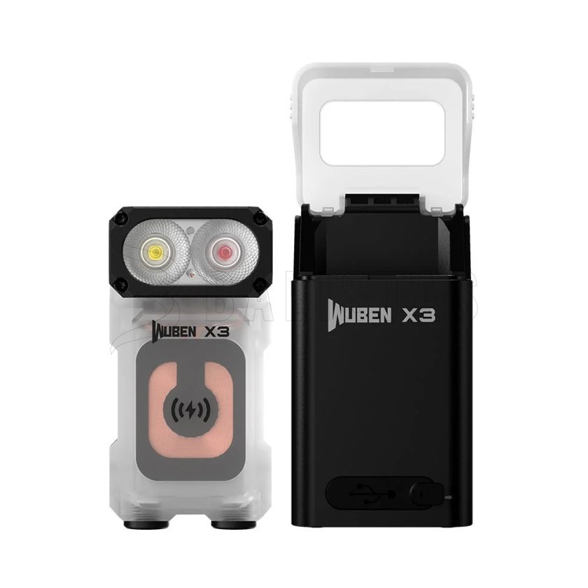 Lampe de poche Wuben X3 blanche + boîtier de recharge noir 2
