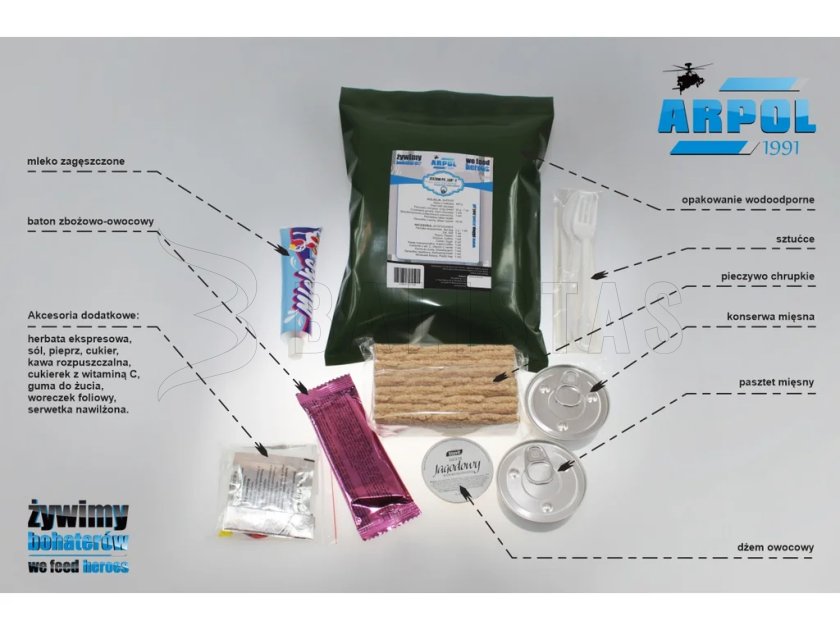 Pack journalier de 3 repas Arpol PC Land 2 MRE 3