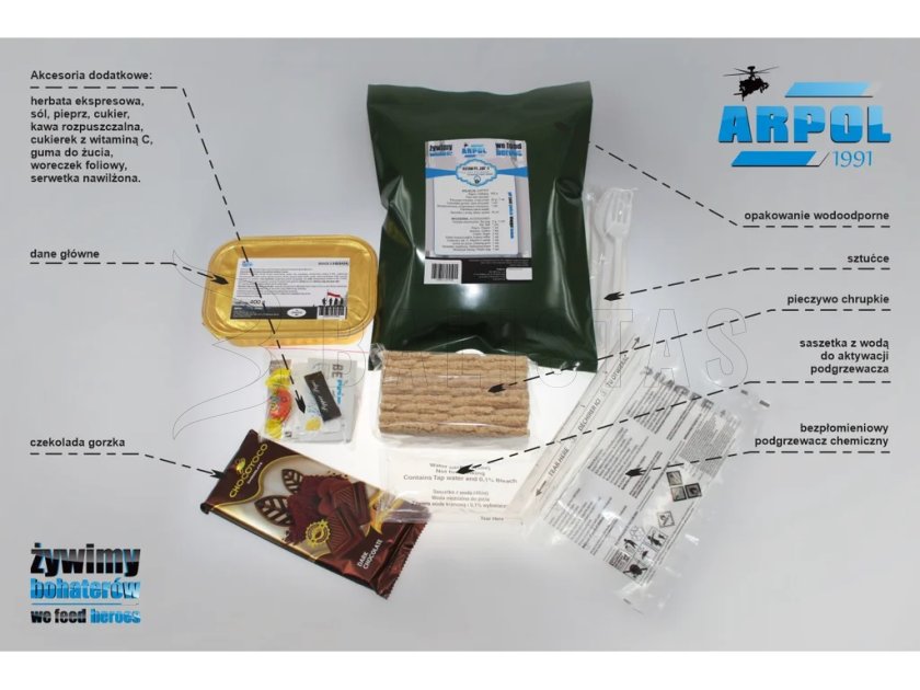 Pack journalier de 3 repas Arpol PC Land 2 MRE 5
