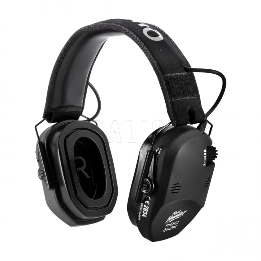 Casque antibruit de tir actif RealHunter Active ProSHOT QuadTAC Noir