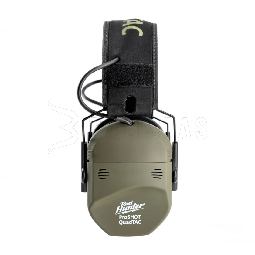 Casque antibruit électronique de tir RealHunter Active ProSHOT QuadTAC olive 3