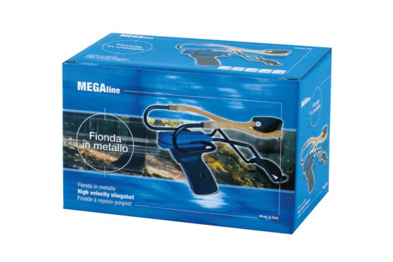 Lance-pierre Megaline Alpha 2 élastique double - bleu
