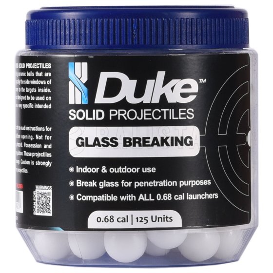 Billes Duke Glass Breaking Solid Projectile .68 125 pièces